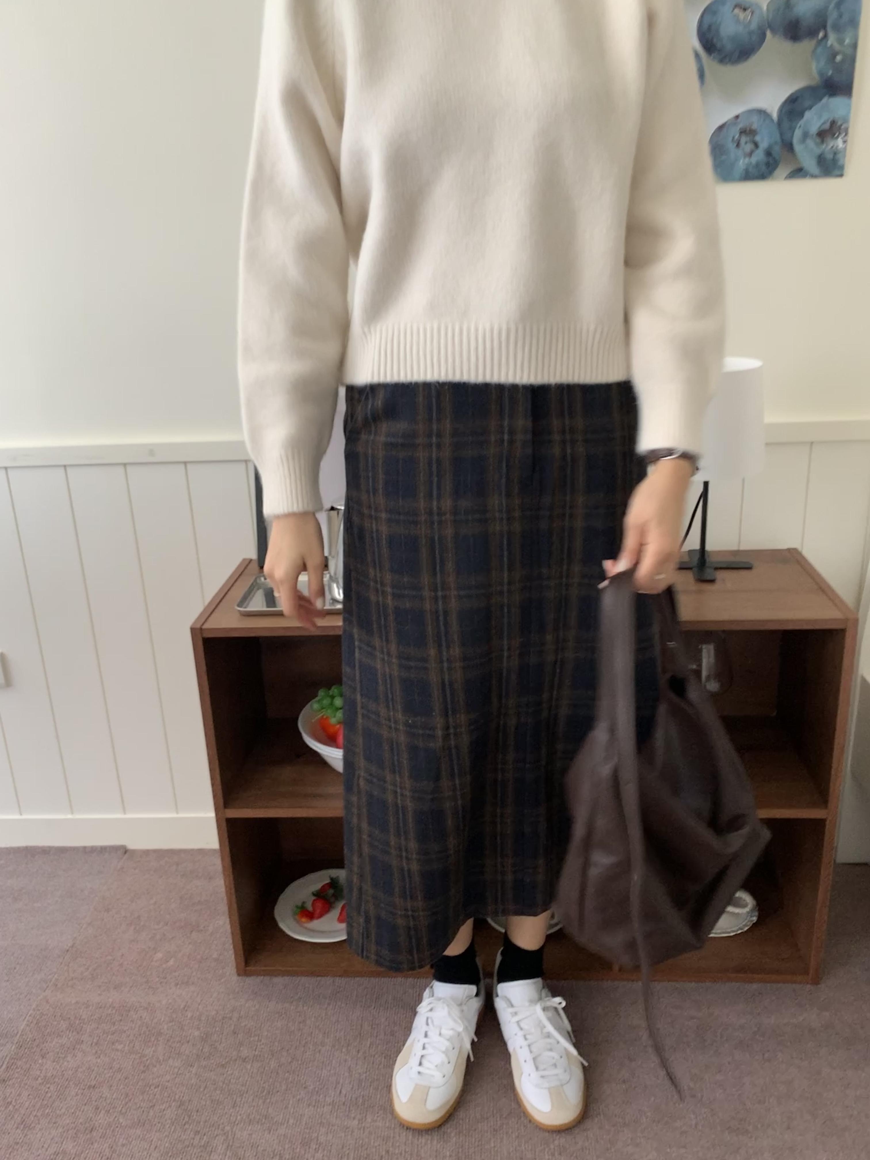 格紋直筒裙