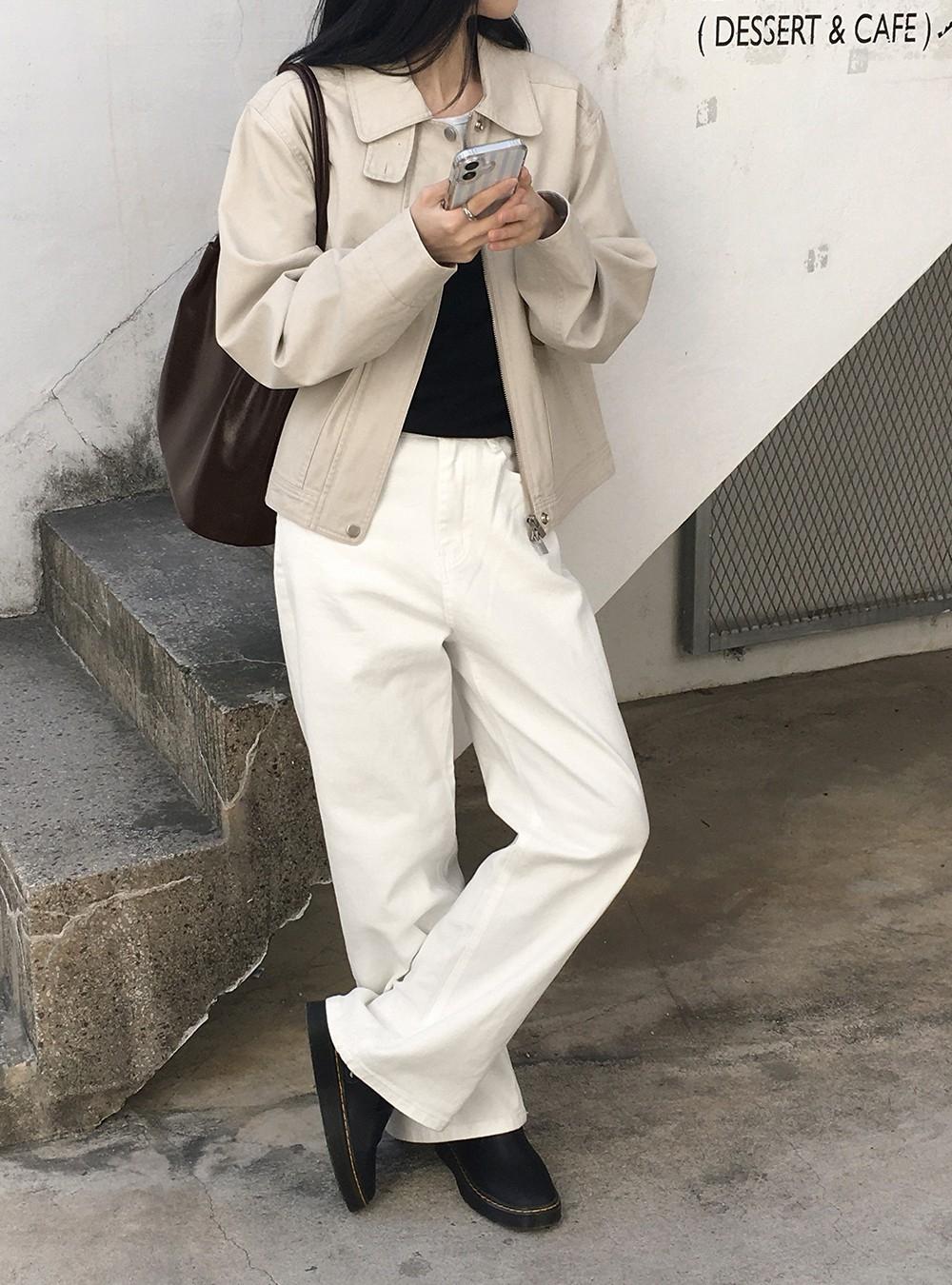 (98doci) 刷色寬牛仔褲