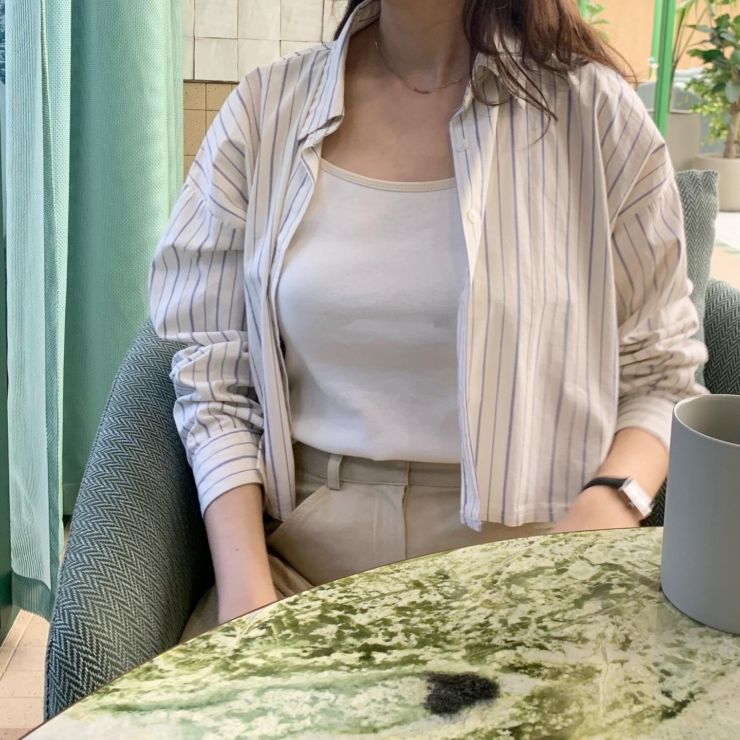 撞色棉質背心
