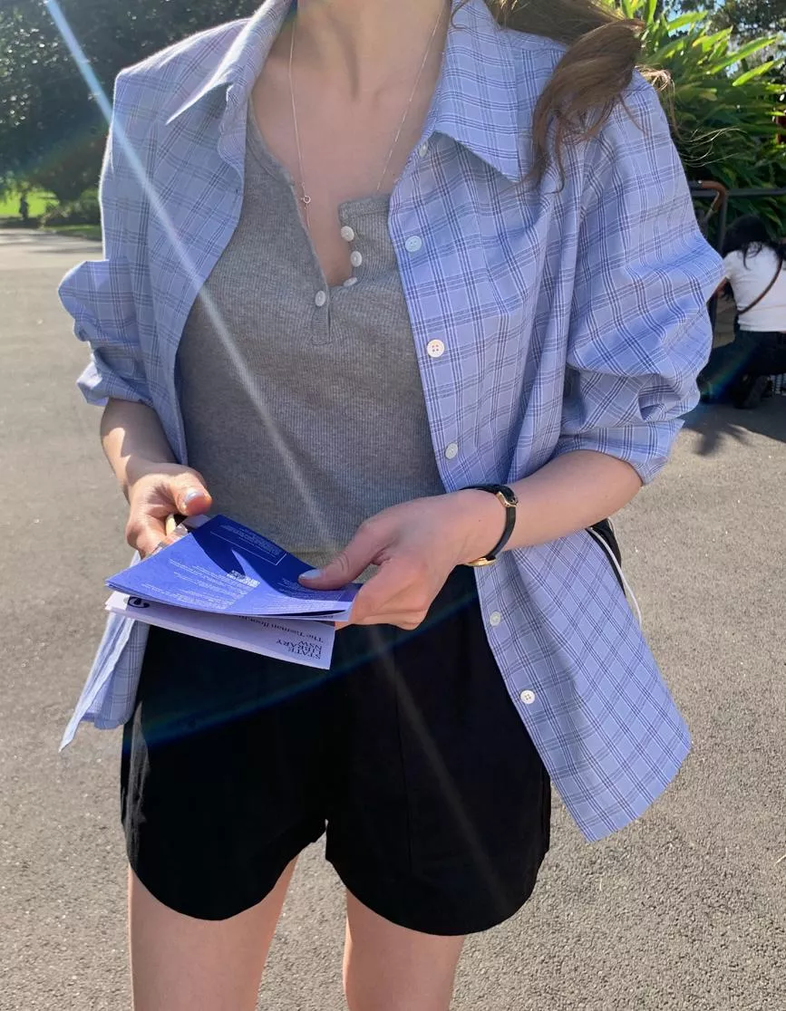 (love-minuet同款) Drizzle check shirts