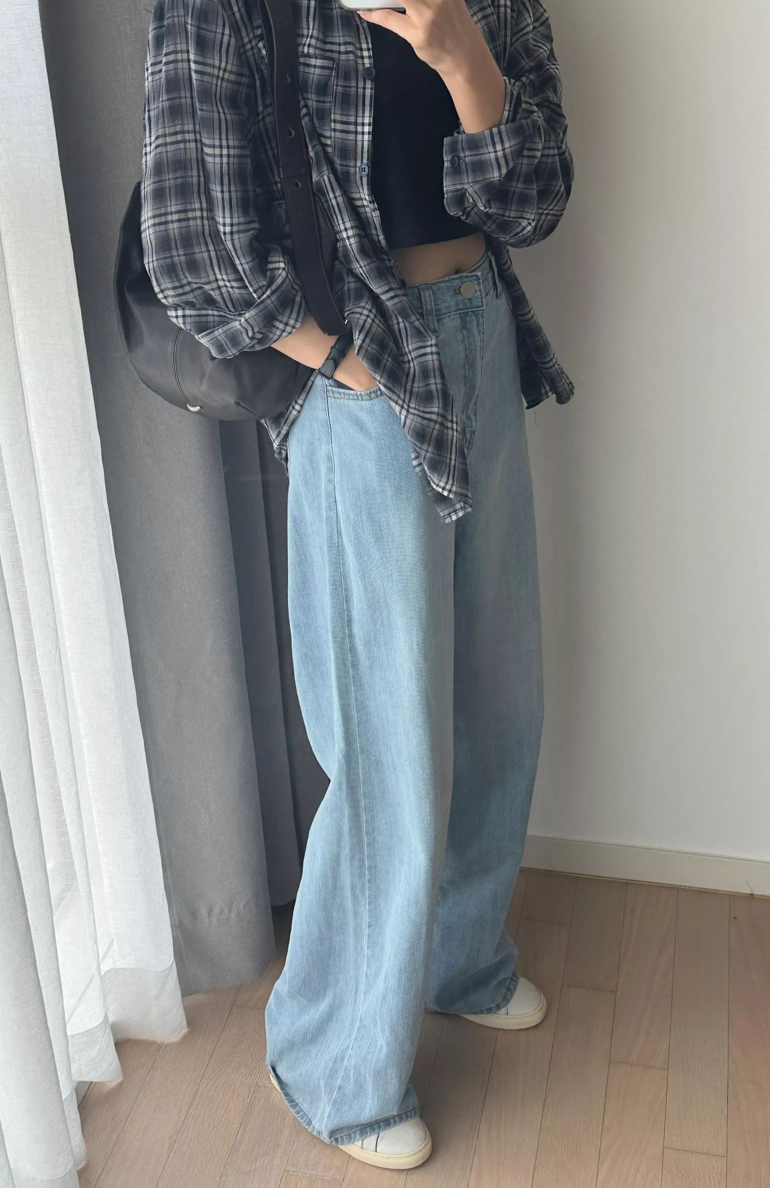 夏季薄牛仔寬褲