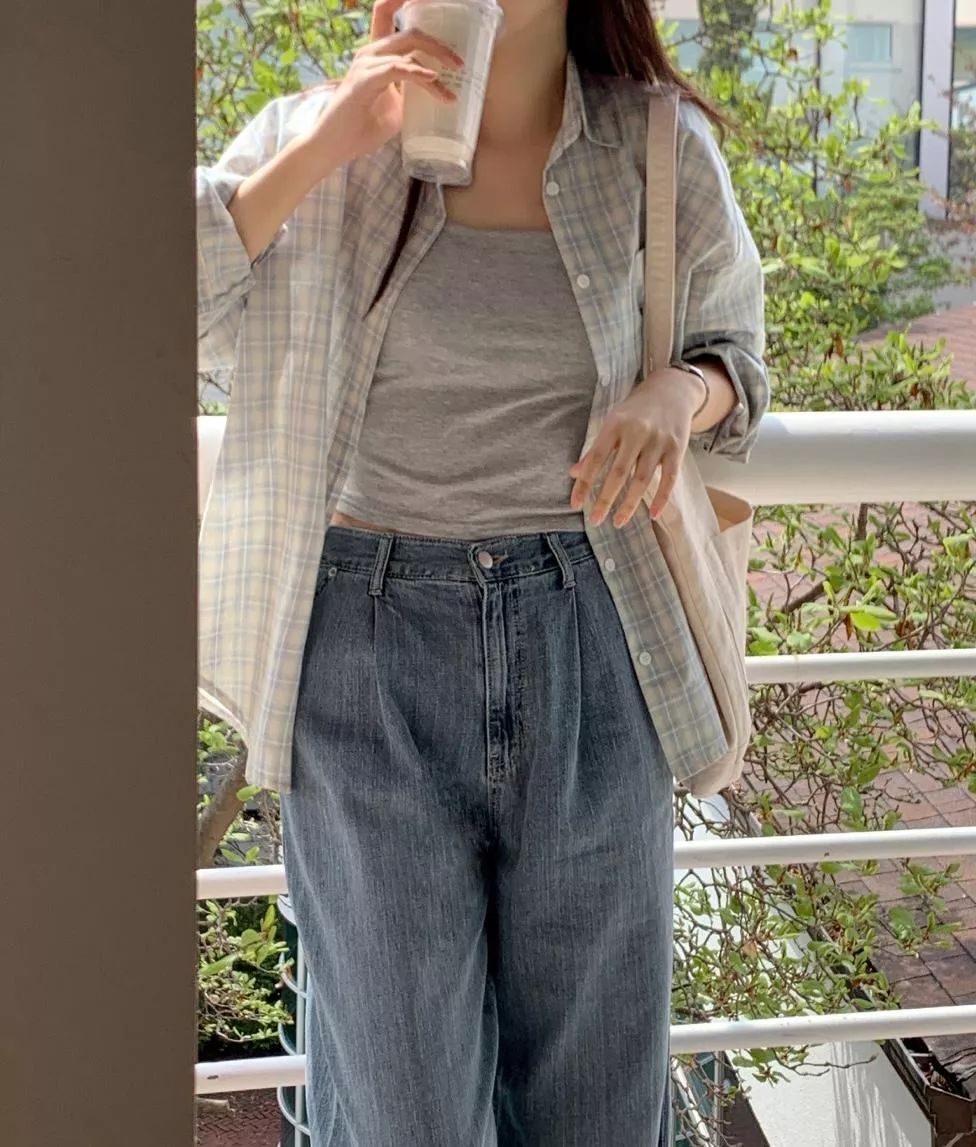 (98doci) 開心果格子襯衫