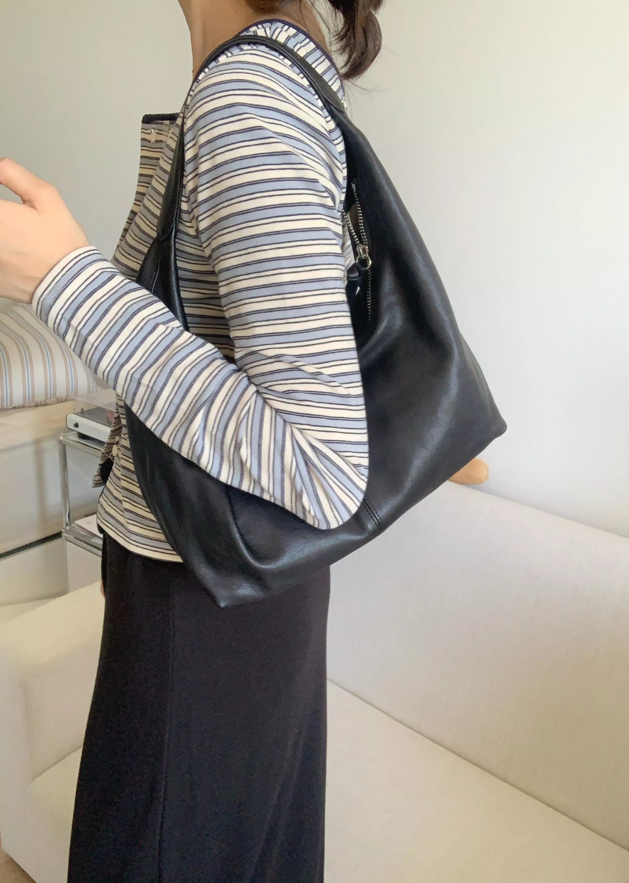 條紋美式休閒tee