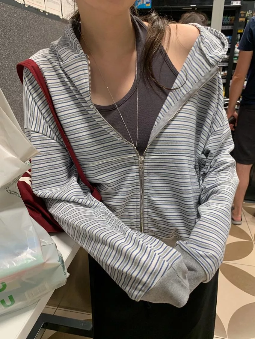 (love minuet) Stripe hoodie jk