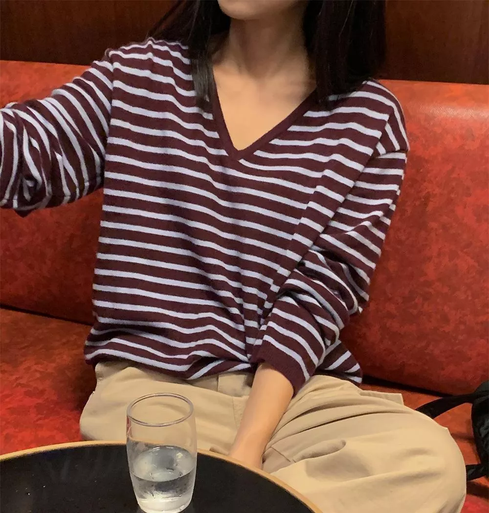 (feelings) Stripe knit tee