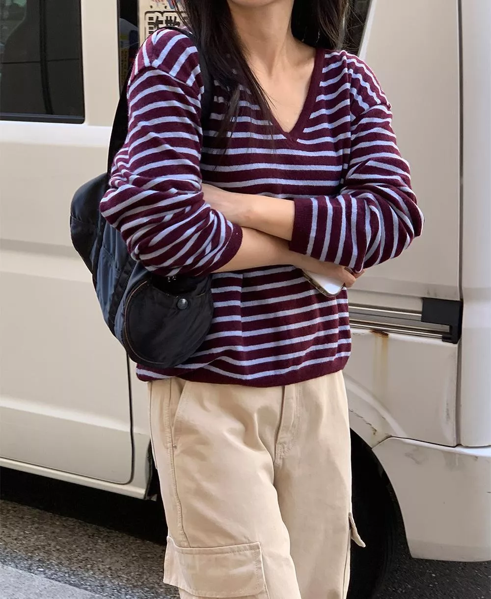 (feelings) Stripe knit tee