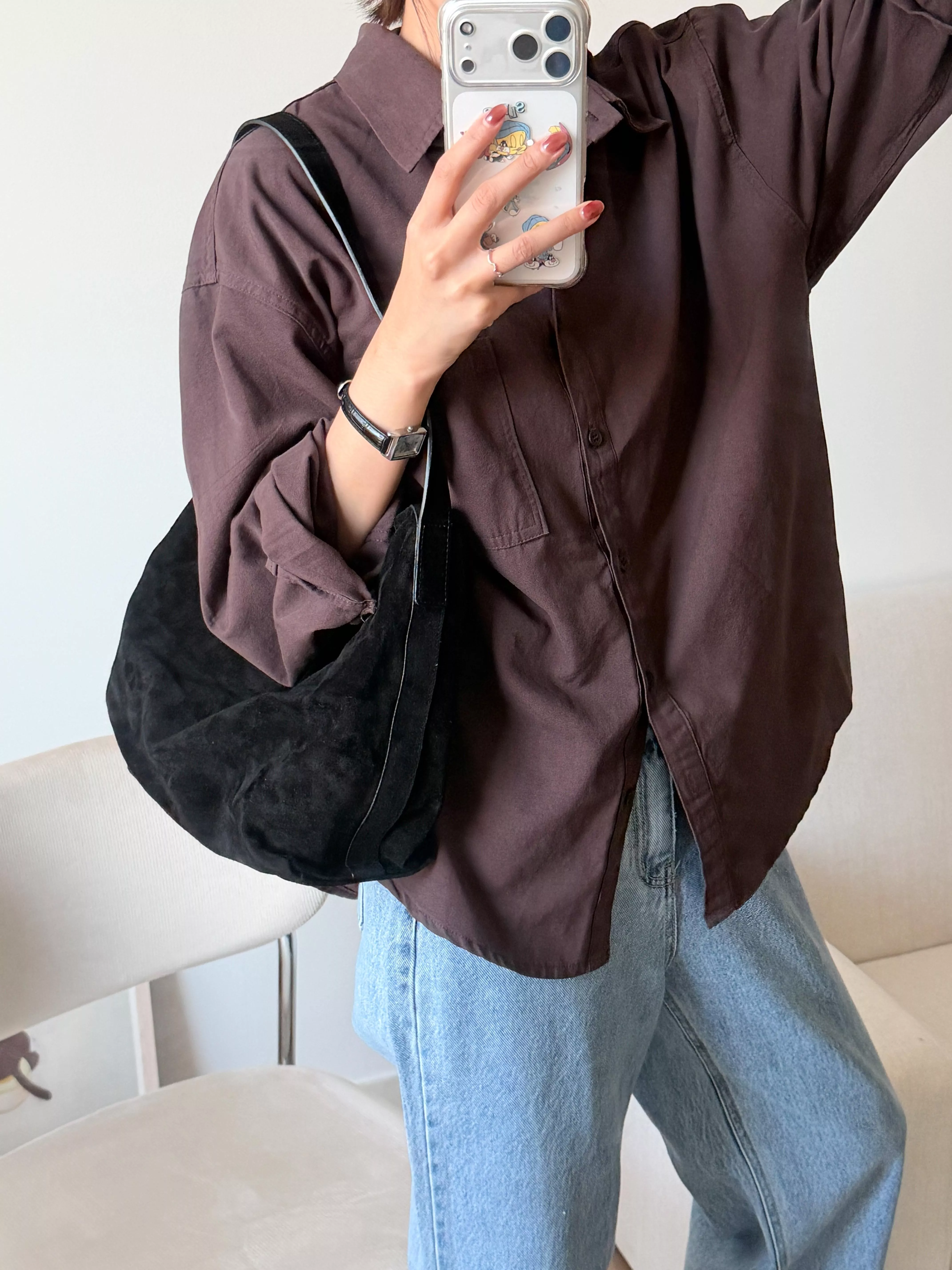 oversized 水洗襯衫 (3color)