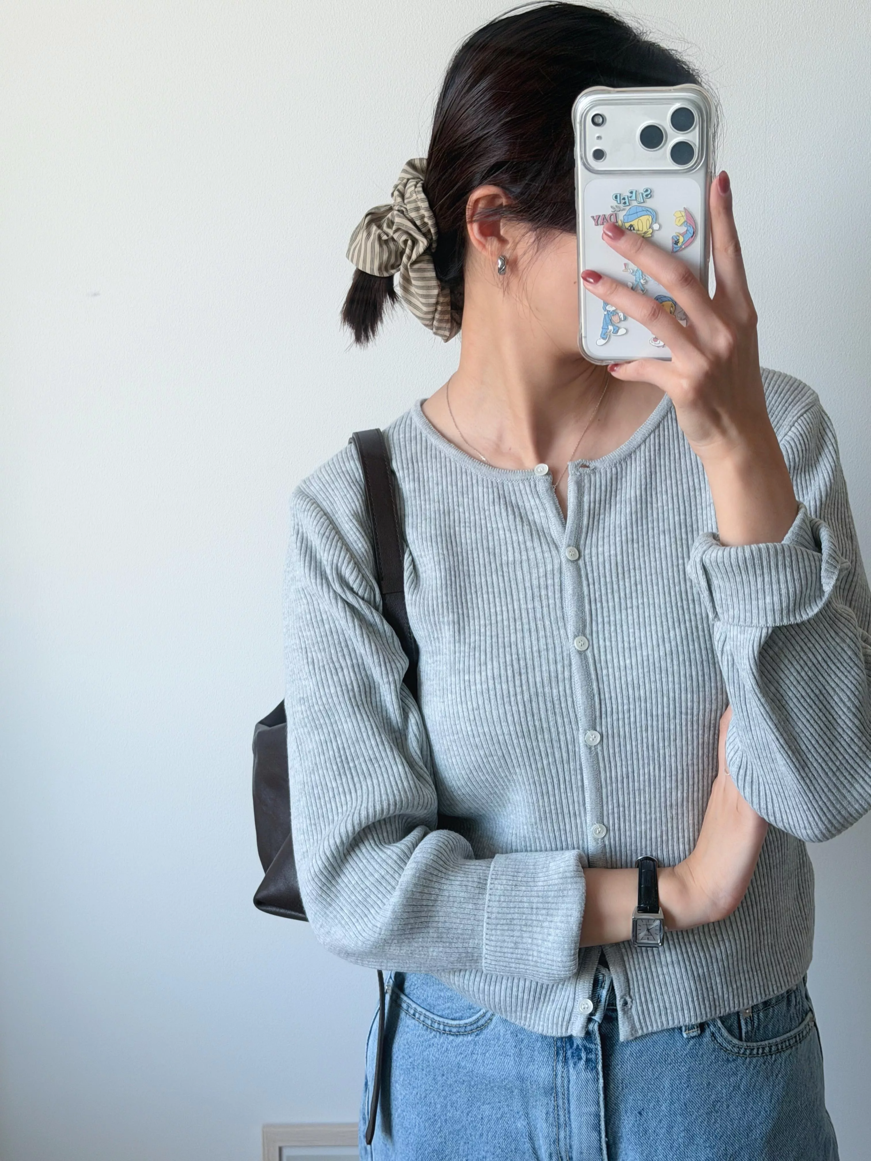 針織坑條上衣 (3color)