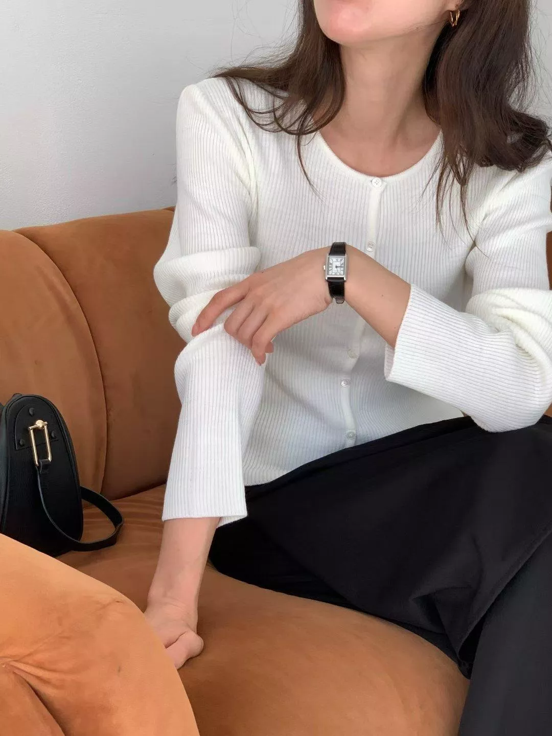 針織坑條上衣 (3color)