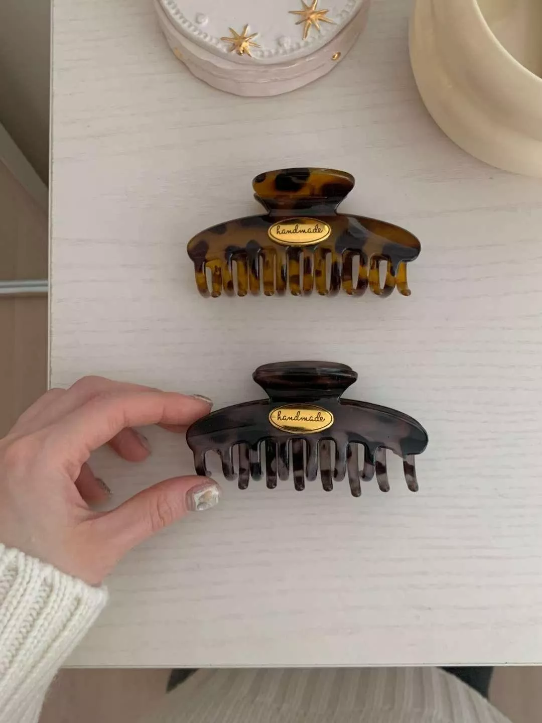 法式小金扣夾 (2color)