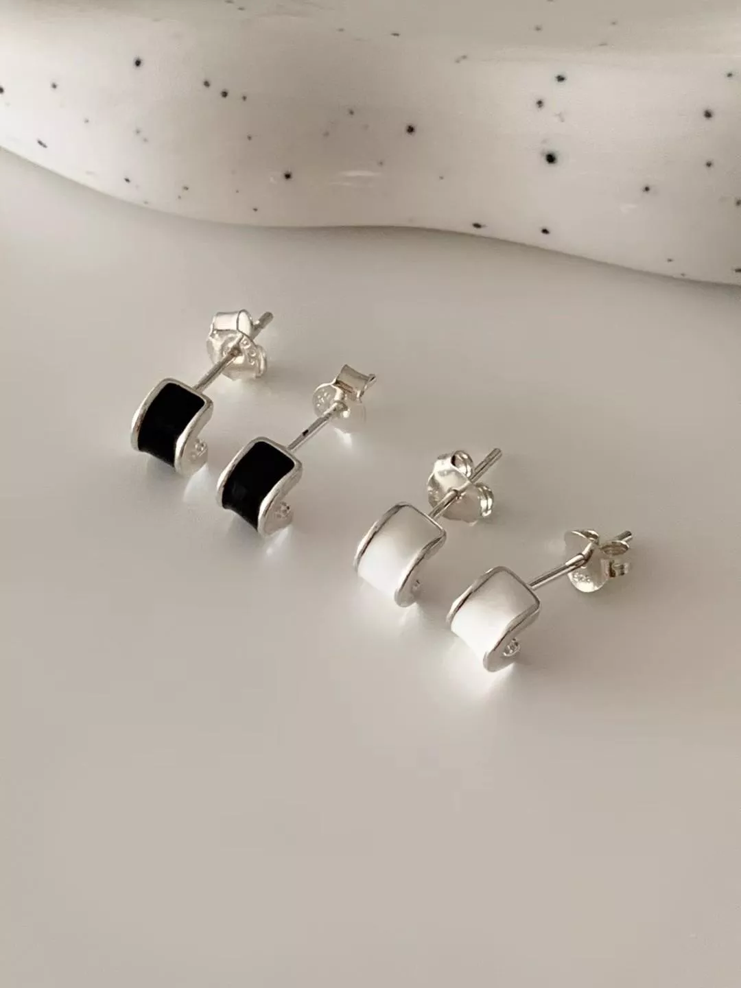 小方塊耳環 (925silver)
