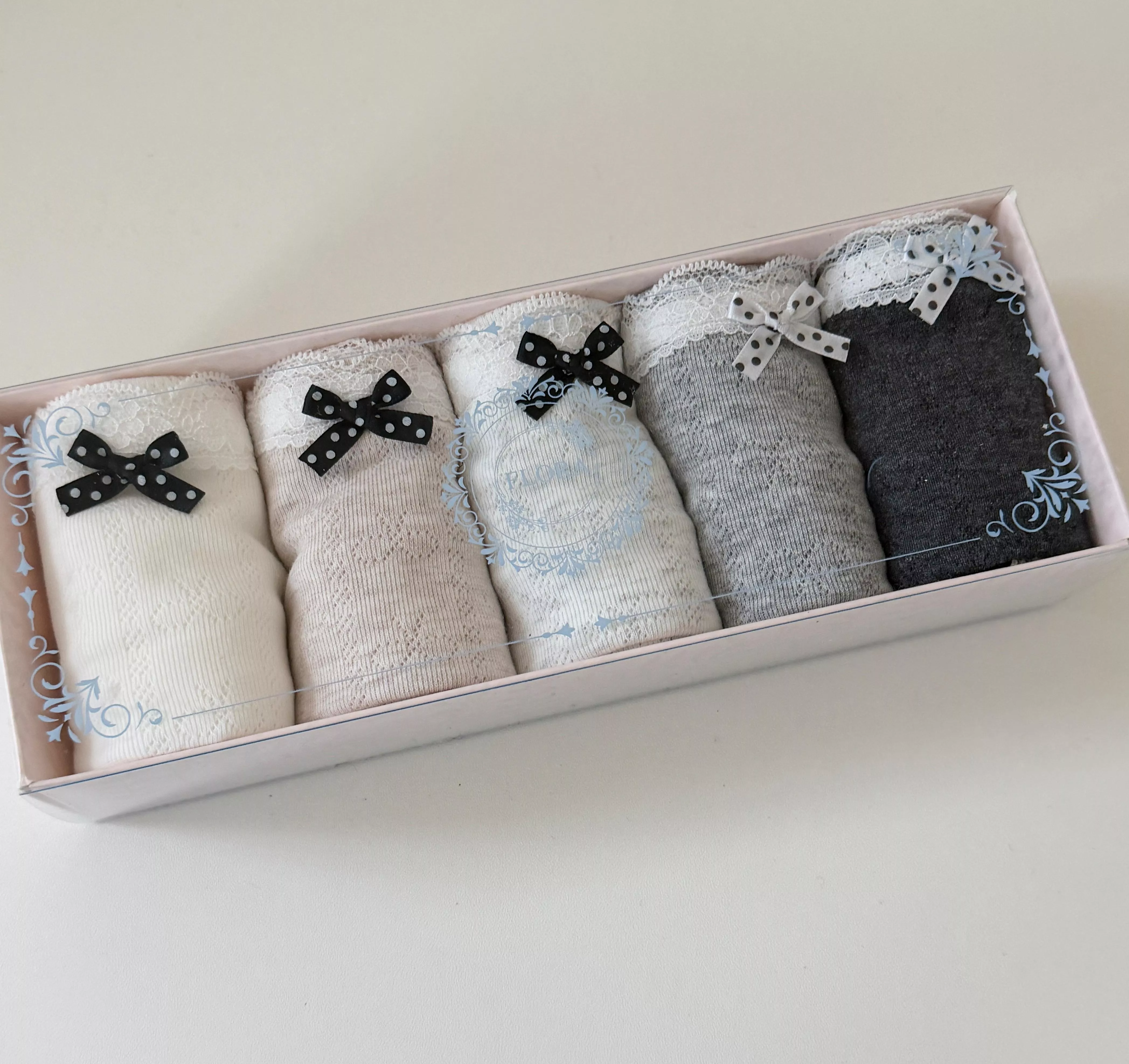 (flora) 點點蝴蝶結純棉內褲 (5入)