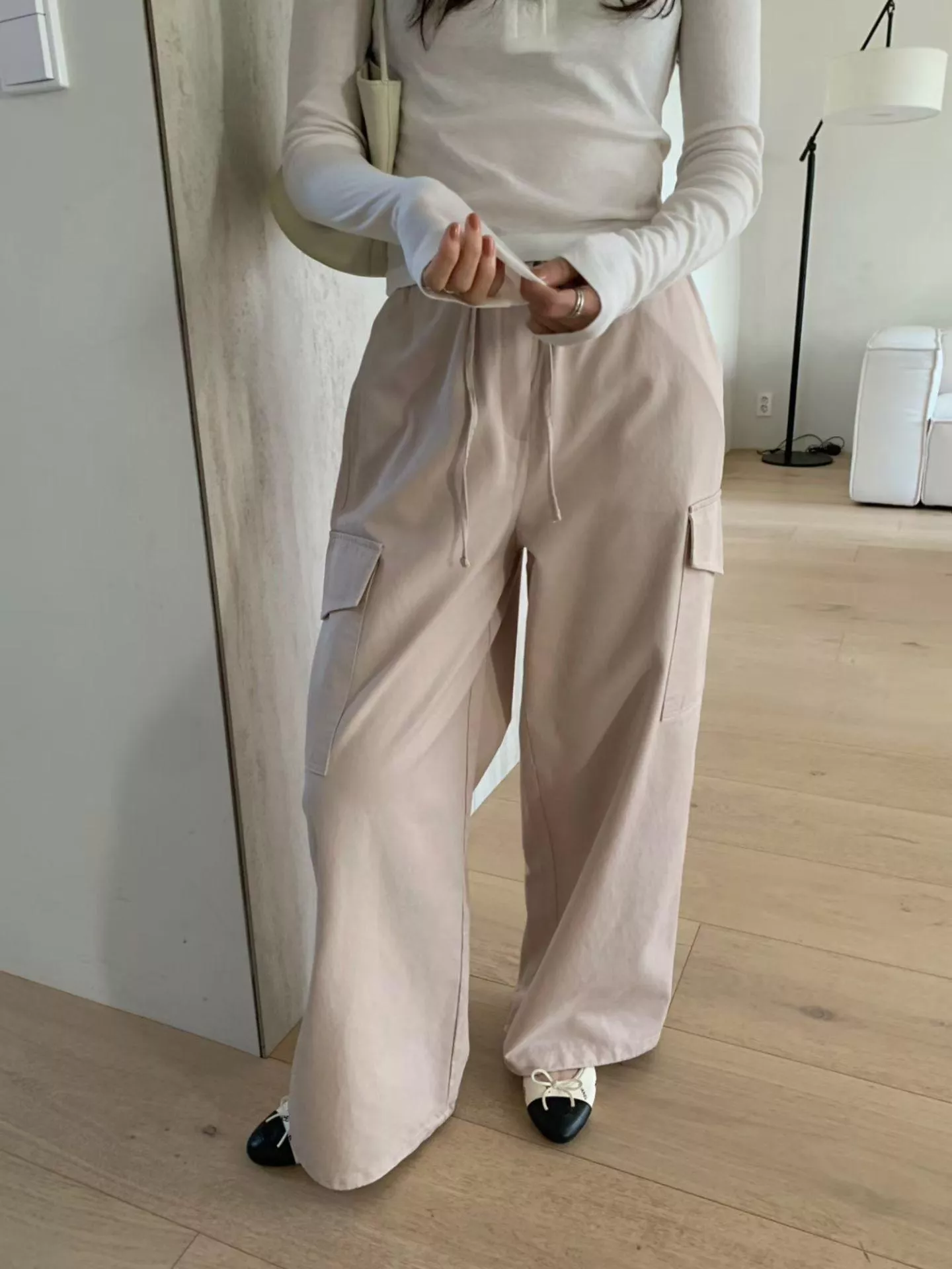 簡約鬆緊工裝褲