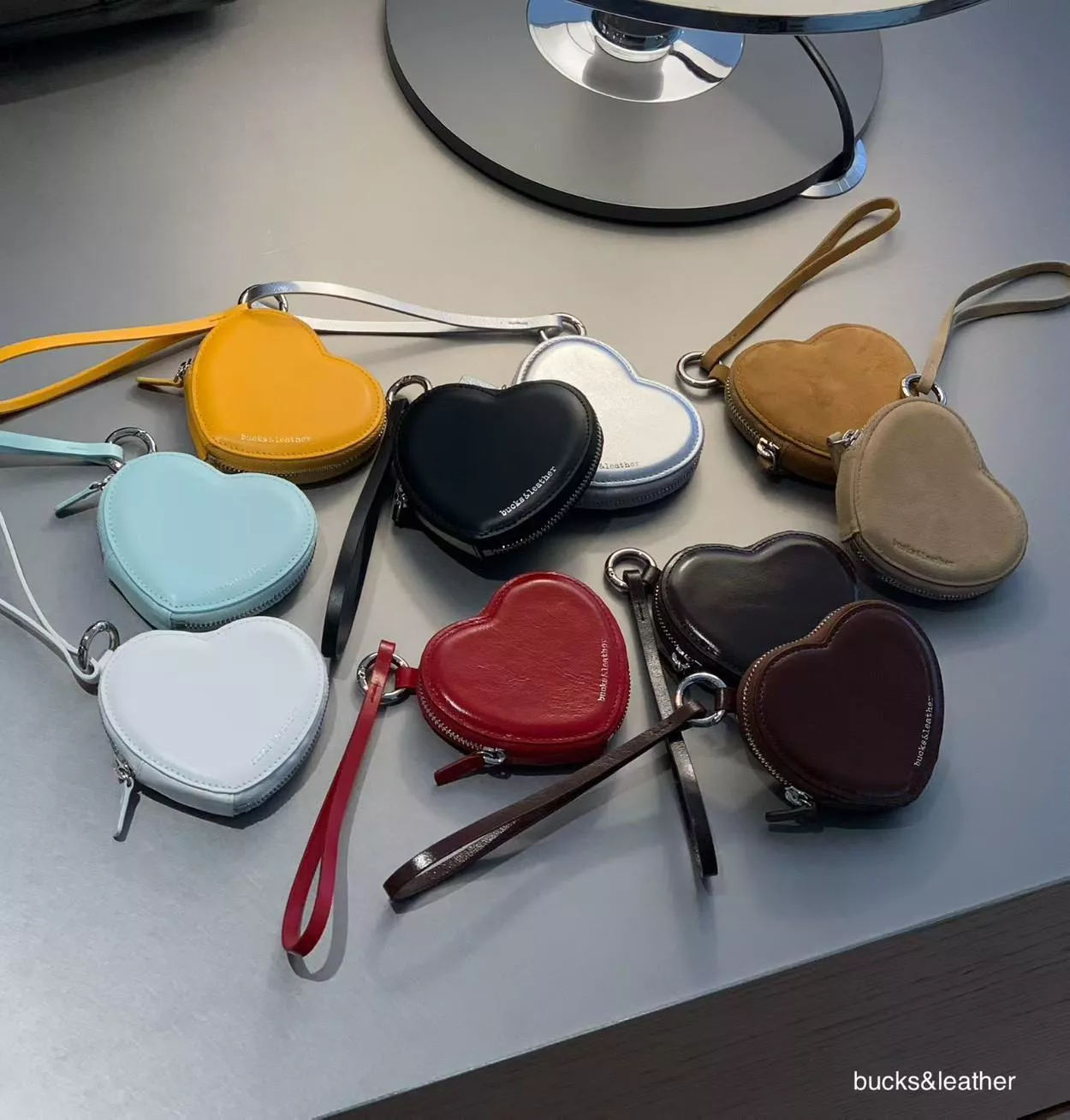 (Bucks&leather) 愛心小包吊飾