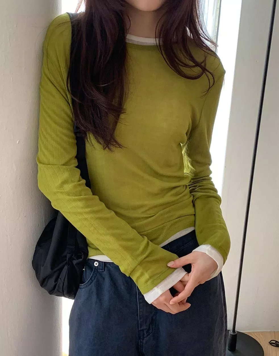 (feelings) 疊穿微坑條tee