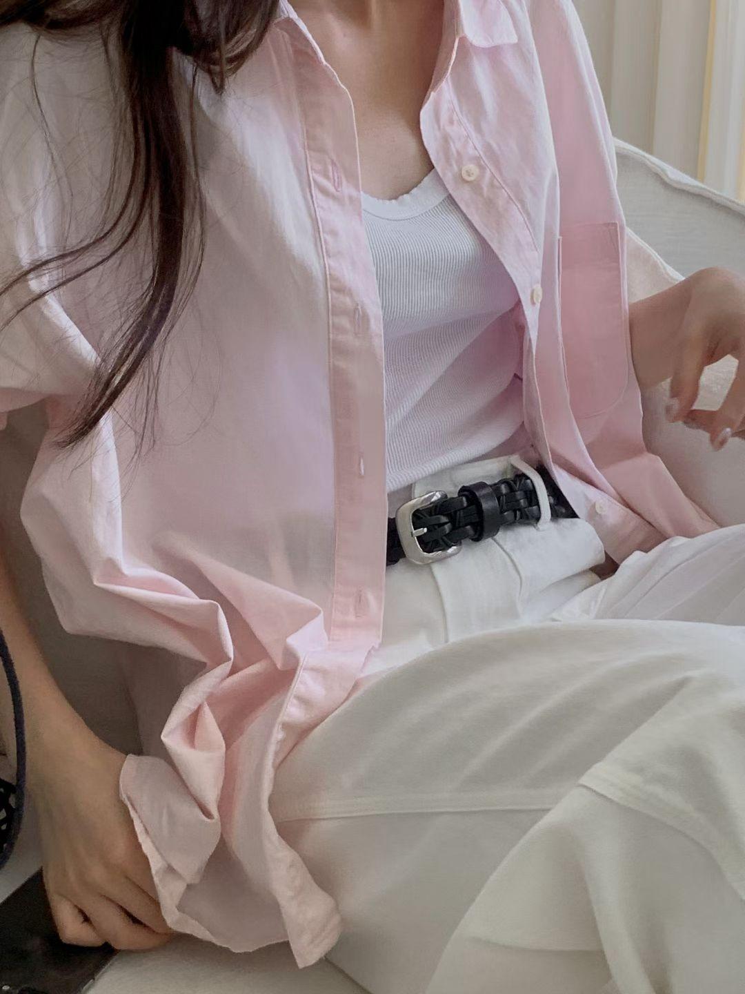 水洗短袖襯衫