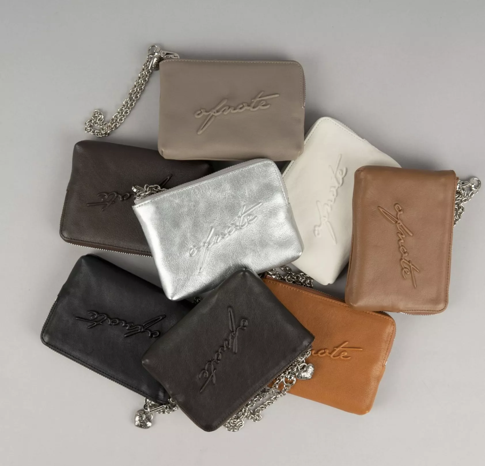(Bucks&leather) 銀鏈扁卡包