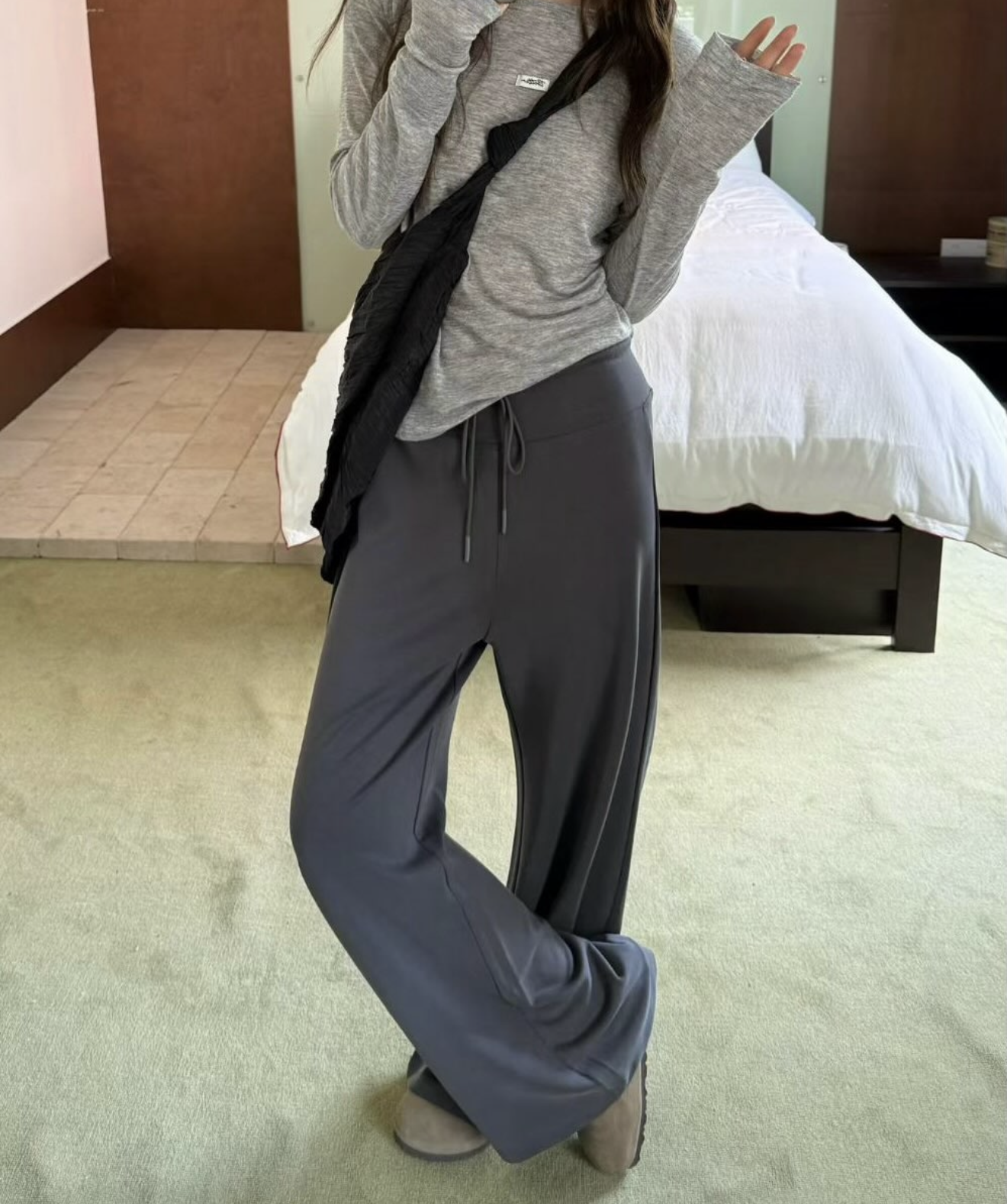 (超級舒服☁️) 高彈力微喇叭神褲