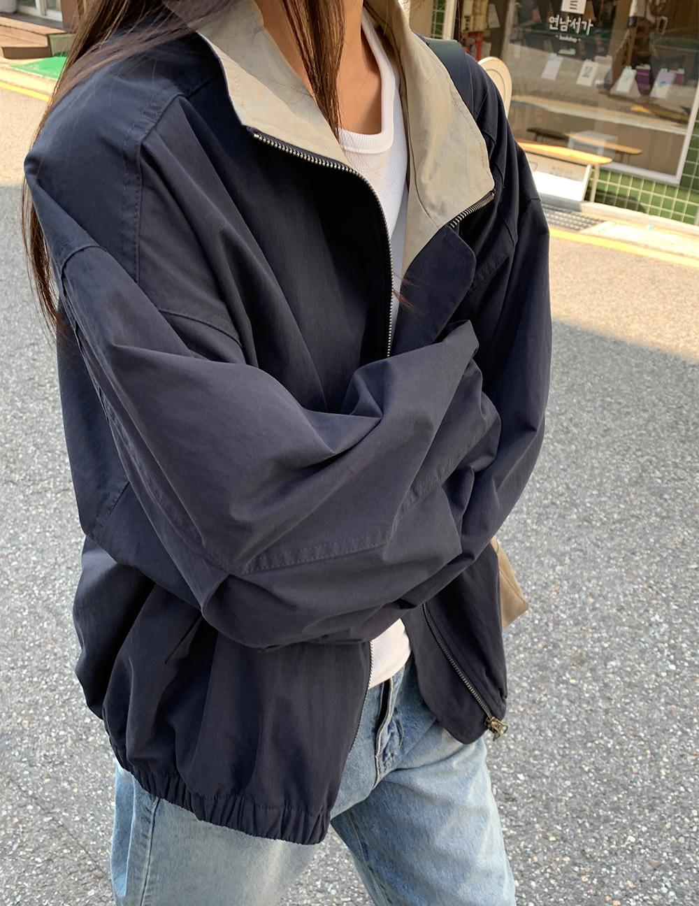 (feelings) 復古撞色拼接夾克