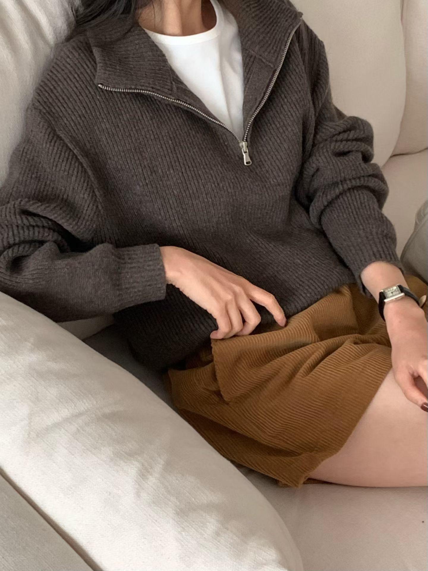 半拉鍊羊毛針織