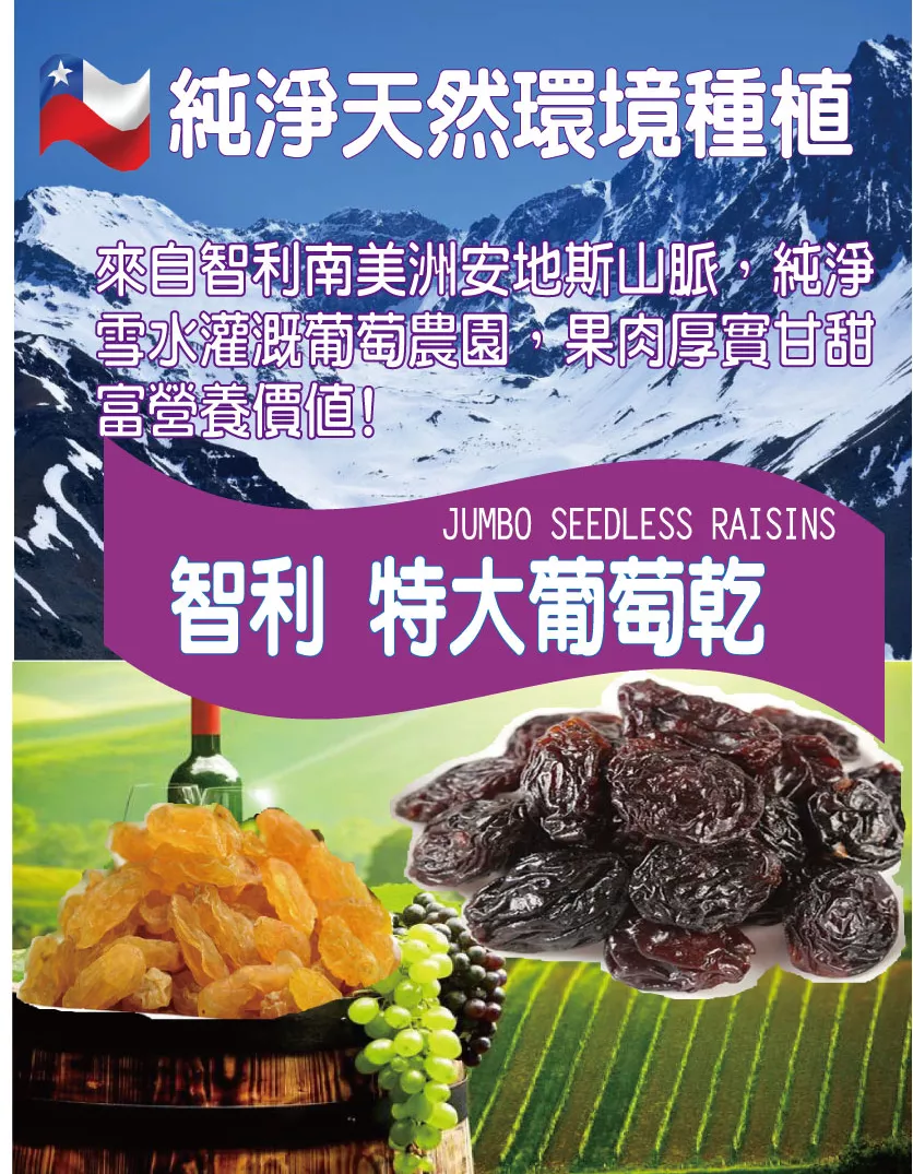花語嚴選 智利特級葡萄乾110g/包*免運組