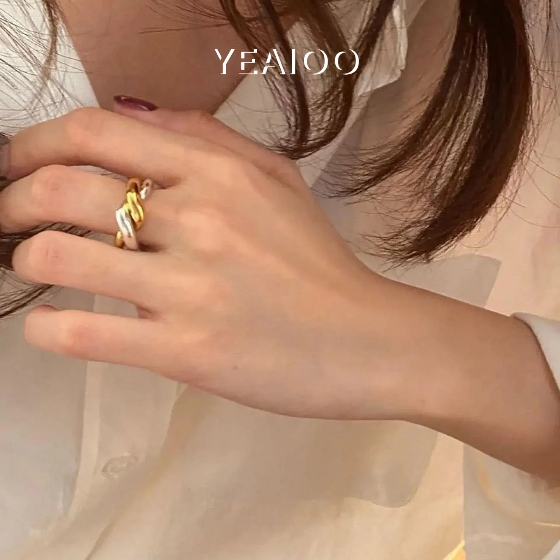 S925純銀戒指 | 質感流線造型戒指 | 低敏純銀 不易退色 開口戒指