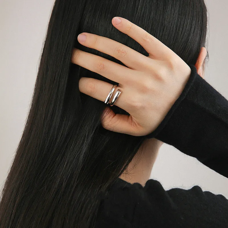 S925純銀戒指 | 質感極簡線條戒指 | 低敏純銀 不易退色 開口戒指