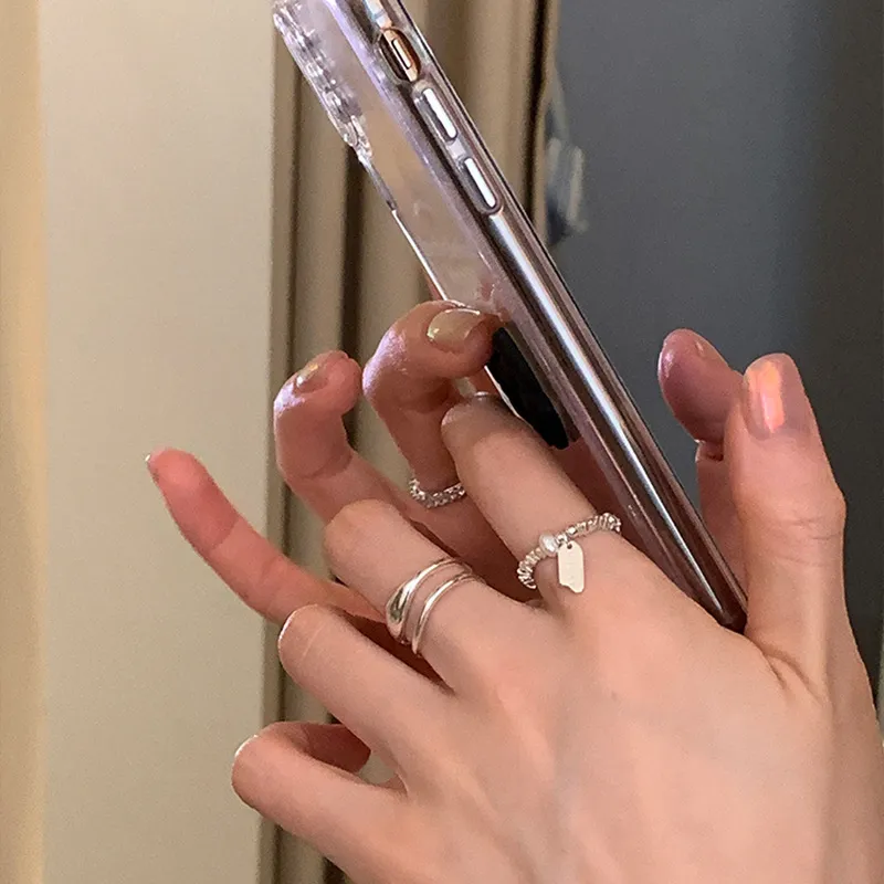 S925純銀戒指 | 簡約雙層線條戒指 | 低敏純銀 不易退色 開口戒指