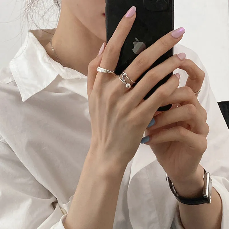 S925純銀戒指 | 質感藍調優雅戒指 | 低敏純銀 不易退色 開口戒指
