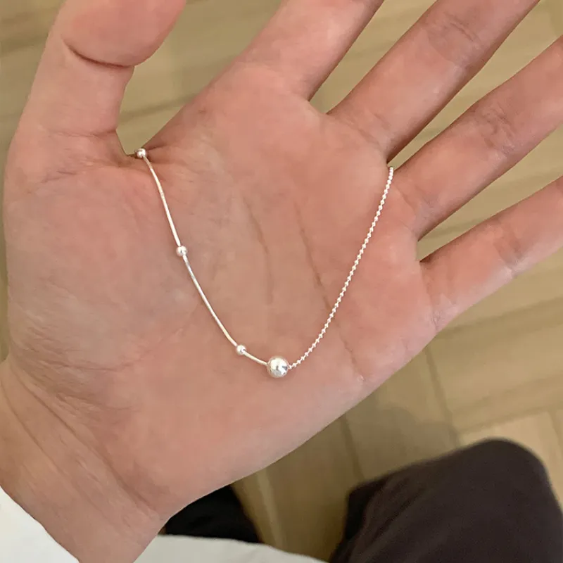 S925純銀項鍊 | 氣質優雅圓珠項鍊  | 低敏純銀 可碰水 不易退色