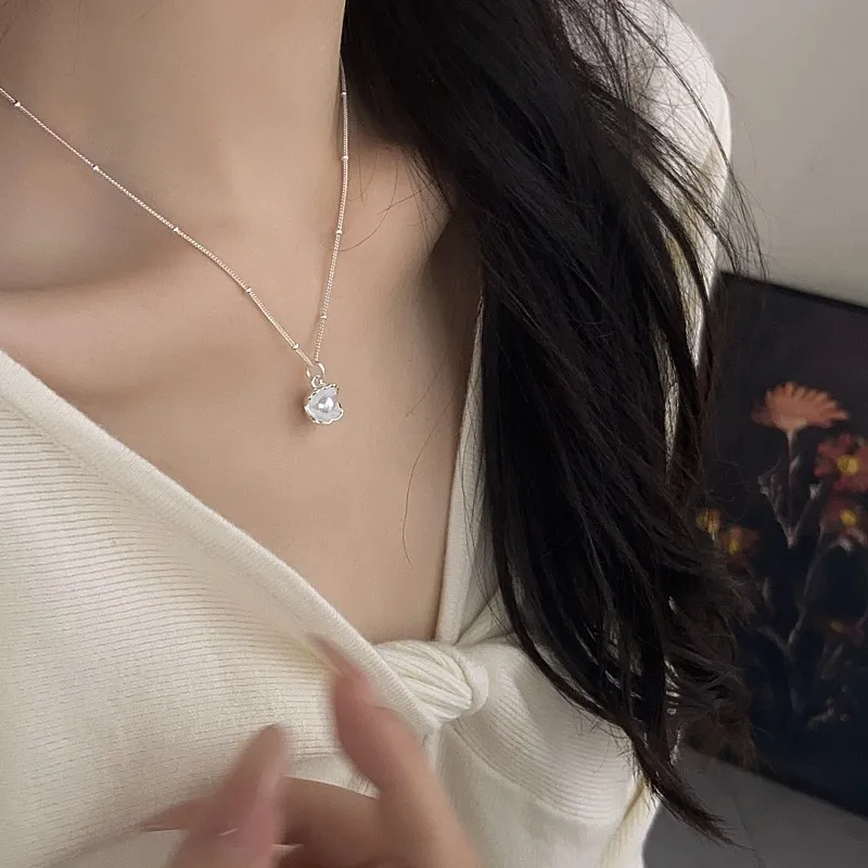 S925純銀項鍊 | 甜美貝殼珍珠項鍊  | 低敏純銀 可碰水 不易退色