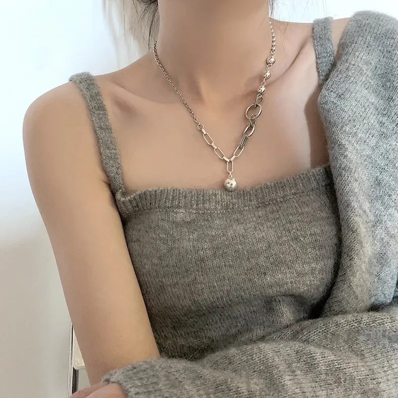 S925純銀項鍊 | 韓國簡約圓球個性項鍊  | 低敏純銀 可碰水 不易退色