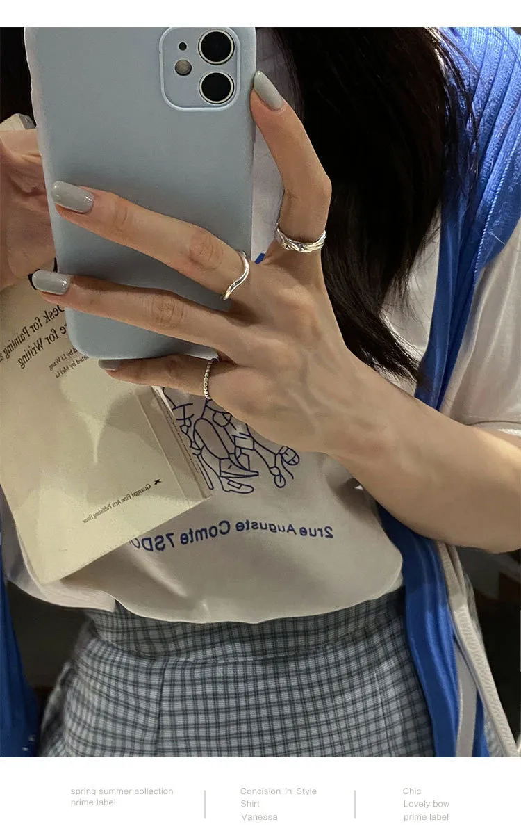 S925純銀簡約幾何個性疊戴戒指RBL5054