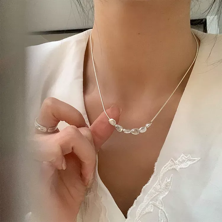 S925純銀項鍊 | 質感不規則串珠鹹甜項鍊  | 低敏純銀 可碰水 不易退色