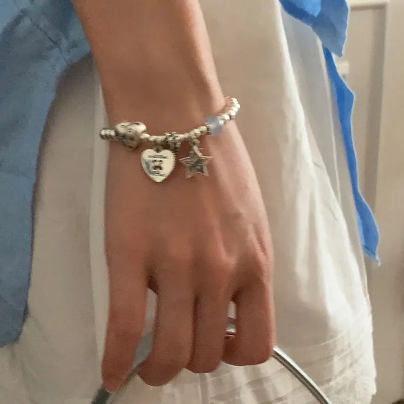 S925純銀時尚重工星星愛心鹹甜手鍊RBL5070 銀飾 首飾