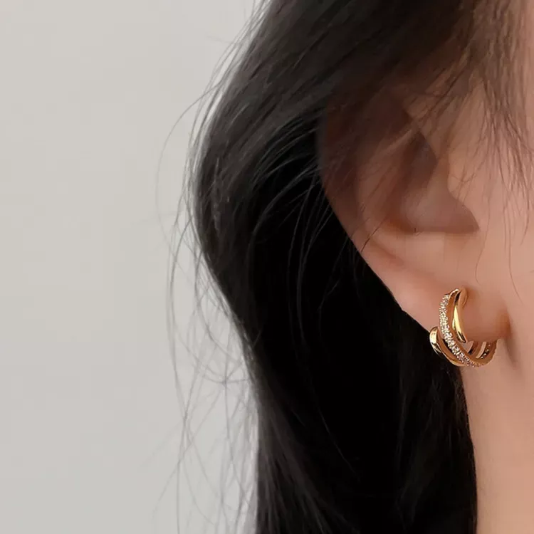 無耳洞耳夾 | 時尚氣質雙圈圈紋香盤耳夾 | 無痛感 低過敏 親膚好戴