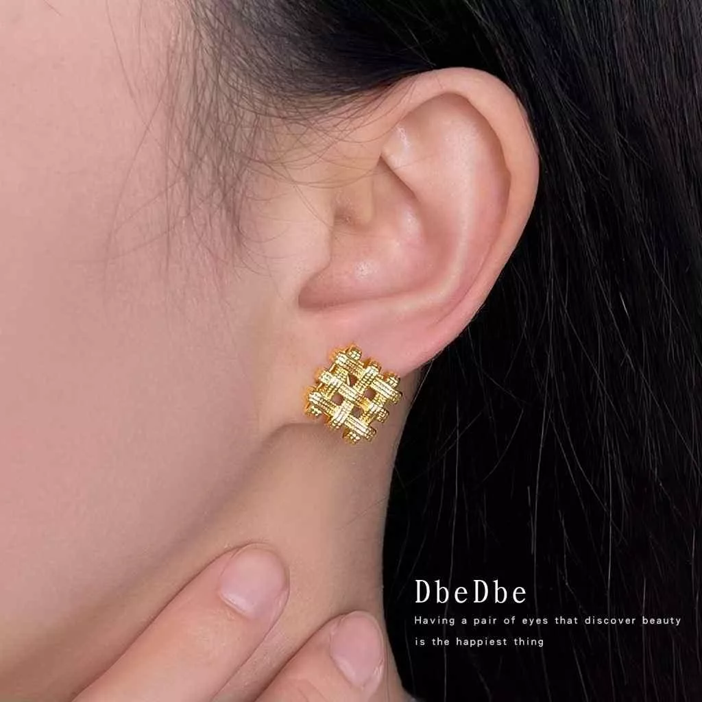 無耳洞耳夾時尚質感網狀紋香盤耳夾RBY5001 銀飾 飾品