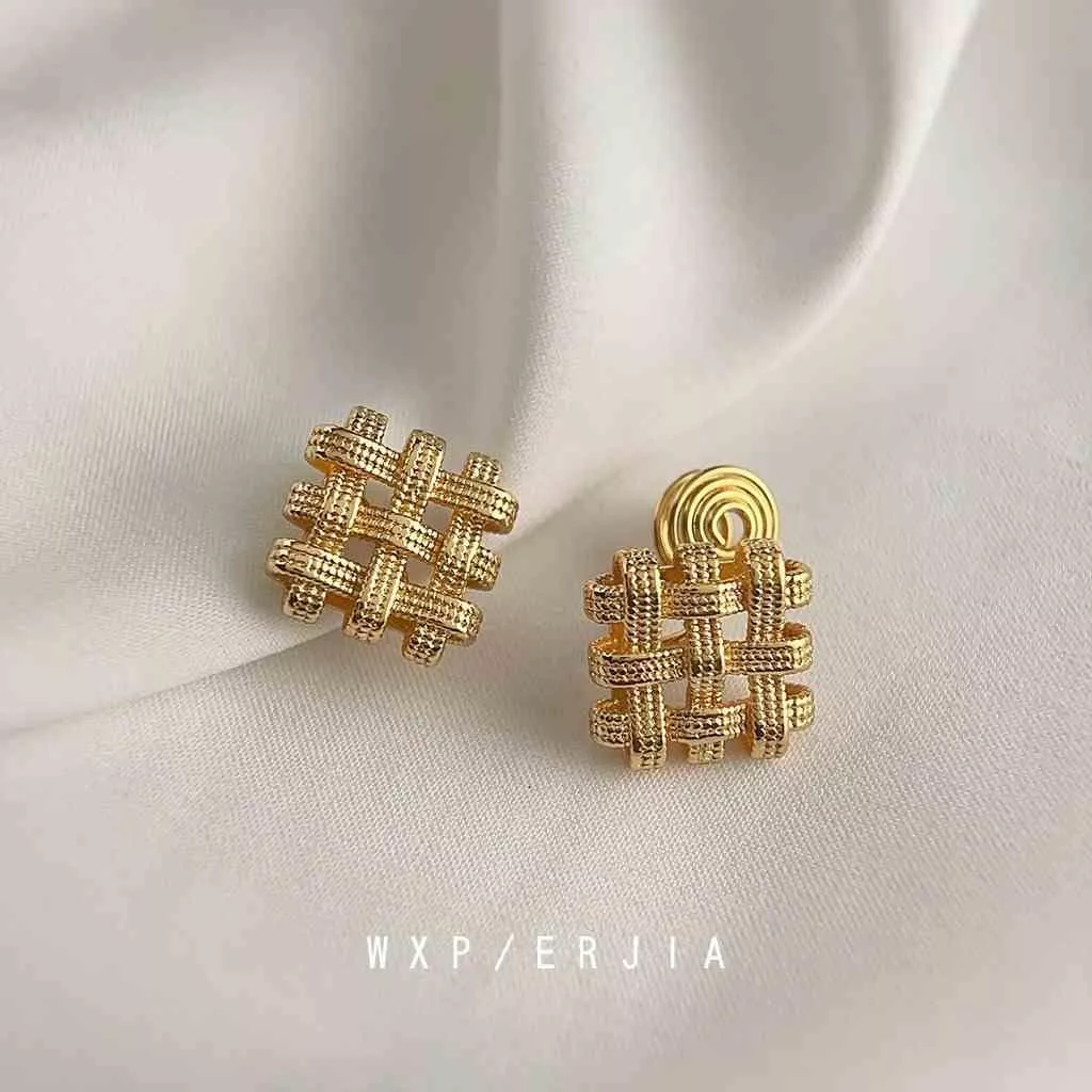 無耳洞耳夾時尚質感網狀紋香盤耳夾RBY5001 銀飾 飾品