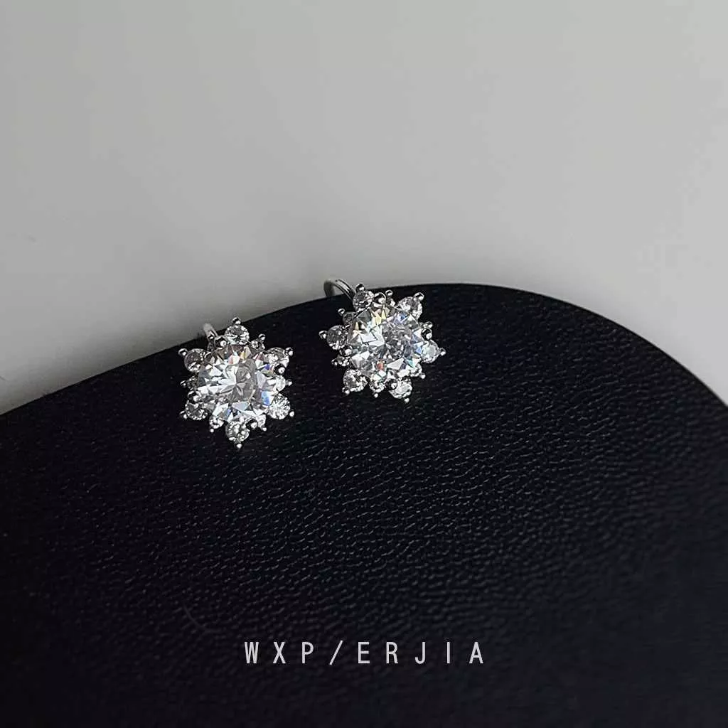 無耳洞耳夾 | 質感雪花皓石紋香盤耳夾 | 無痛感 低過敏 親膚好戴