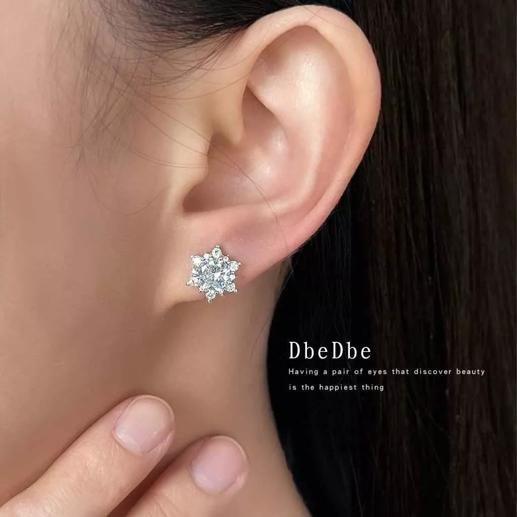 無耳洞耳夾質感雪花皓石紋香盤耳夾RBY5002 銀飾 飾品