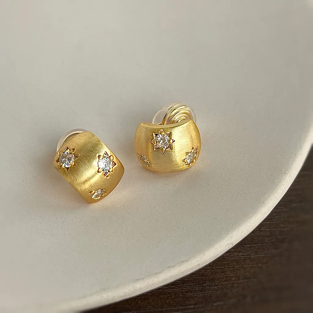 無耳洞耳夾時尚方形皓石紋香盤耳夾RBY5004 銀飾 飾品