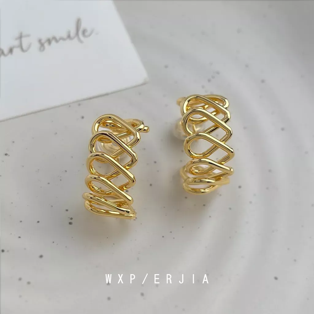 無耳洞耳夾 | 甜美簡約C形線條蚊香盤耳夾 | 無痛感 低過敏 親膚好戴