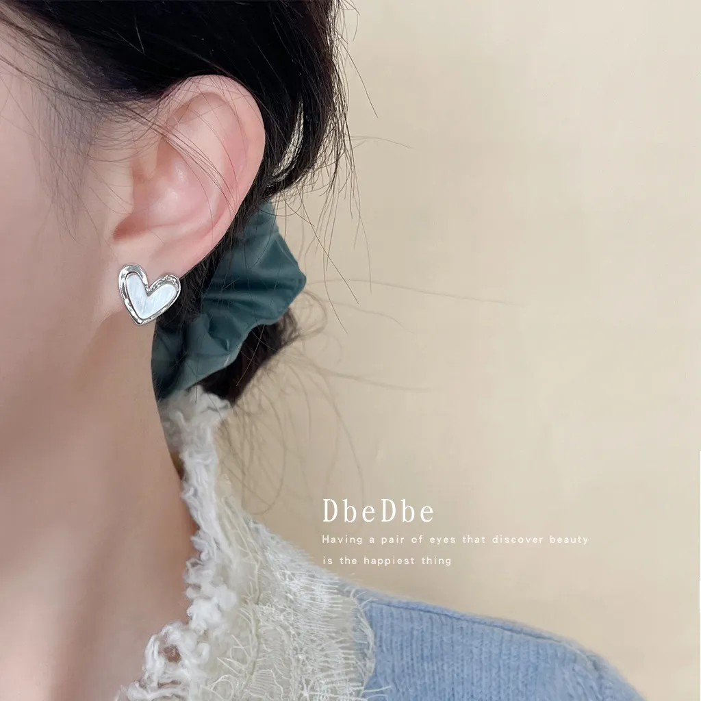 無耳洞耳夾簡約雙層拉絲愛心蚊香盤耳夾RBY5008 耳飾 飾品