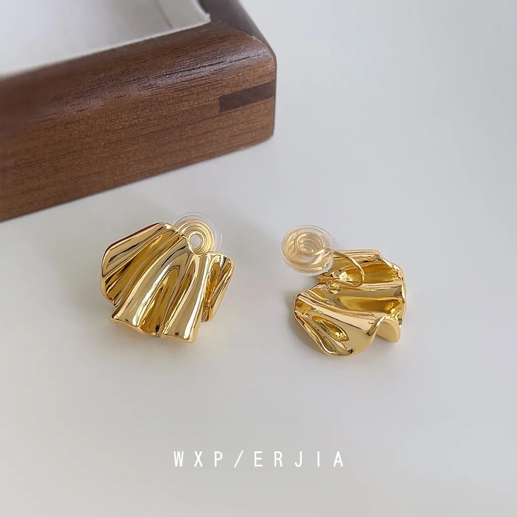 無耳洞耳夾時尚波浪金屬感蚊香盤耳夾RBY5010 耳飾 飾品