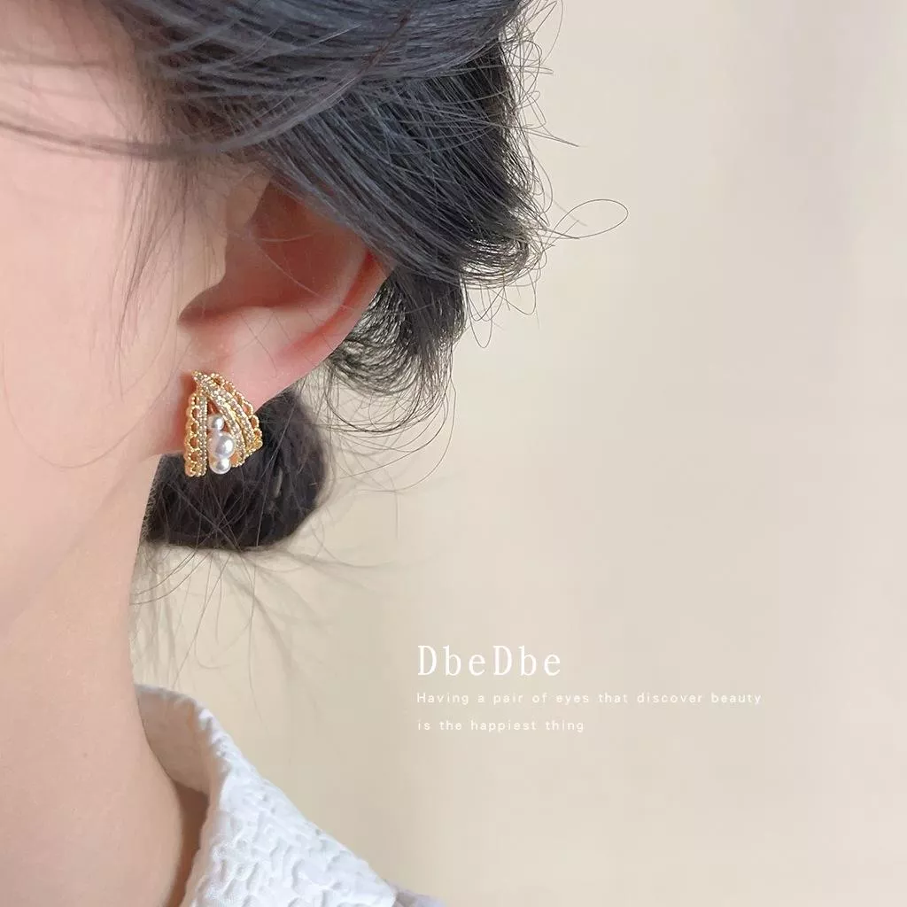 無耳洞耳夾時尚氣質珍珠蚊香盤耳夾RBY5011 耳飾 飾品