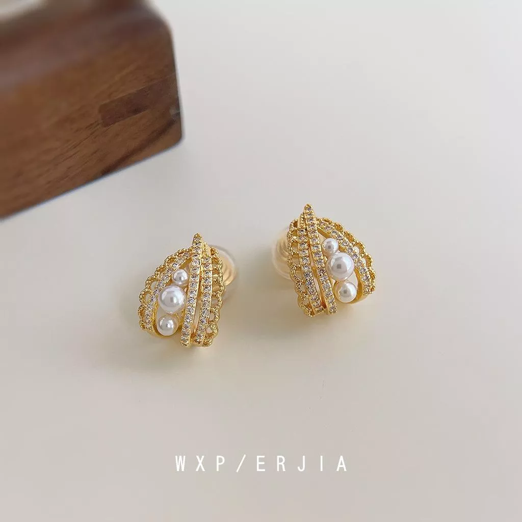 無耳洞耳夾時尚氣質珍珠蚊香盤耳夾RBY5011 耳飾 飾品