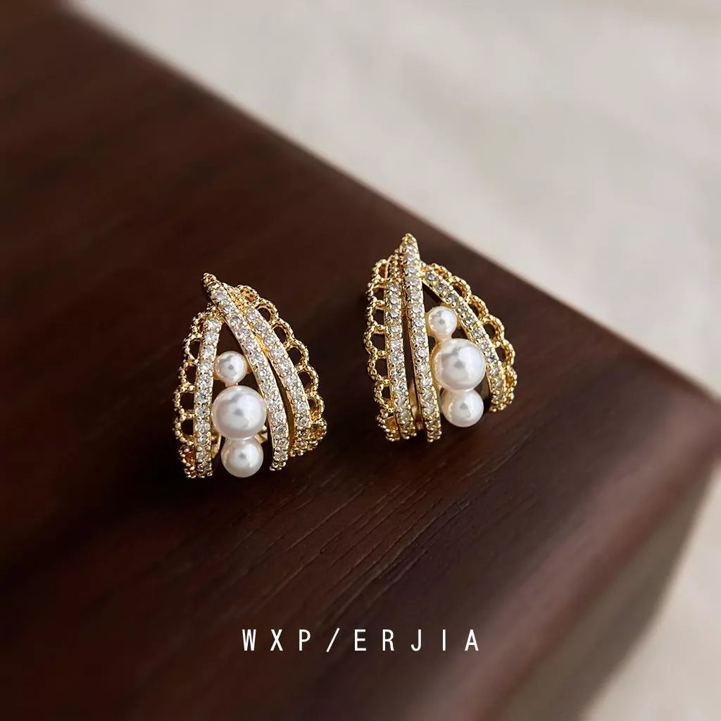 無耳洞耳夾時尚氣質珍珠蚊香盤耳夾RBY5011 耳飾 飾品