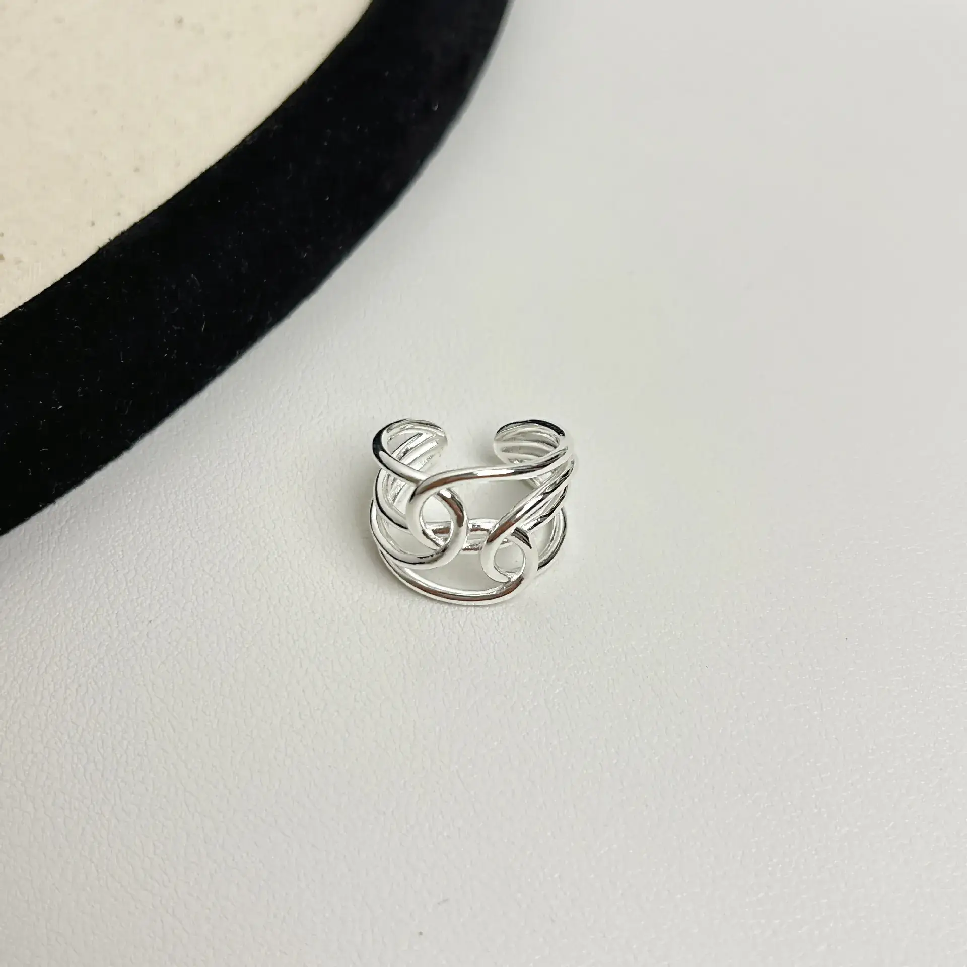 S925純銀質感線條纏繞個性戒指RBL5093 銀飾 飾品