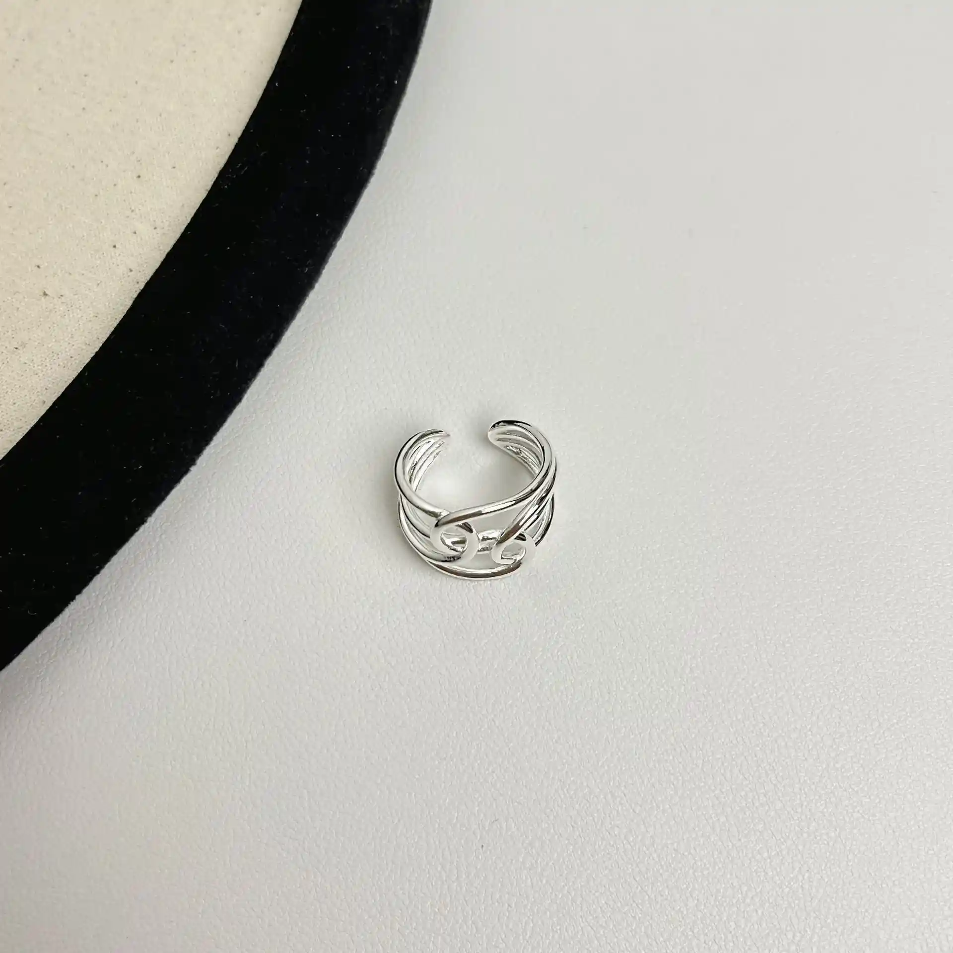 S925純銀質感線條纏繞個性戒指RBL5093 銀飾 飾品