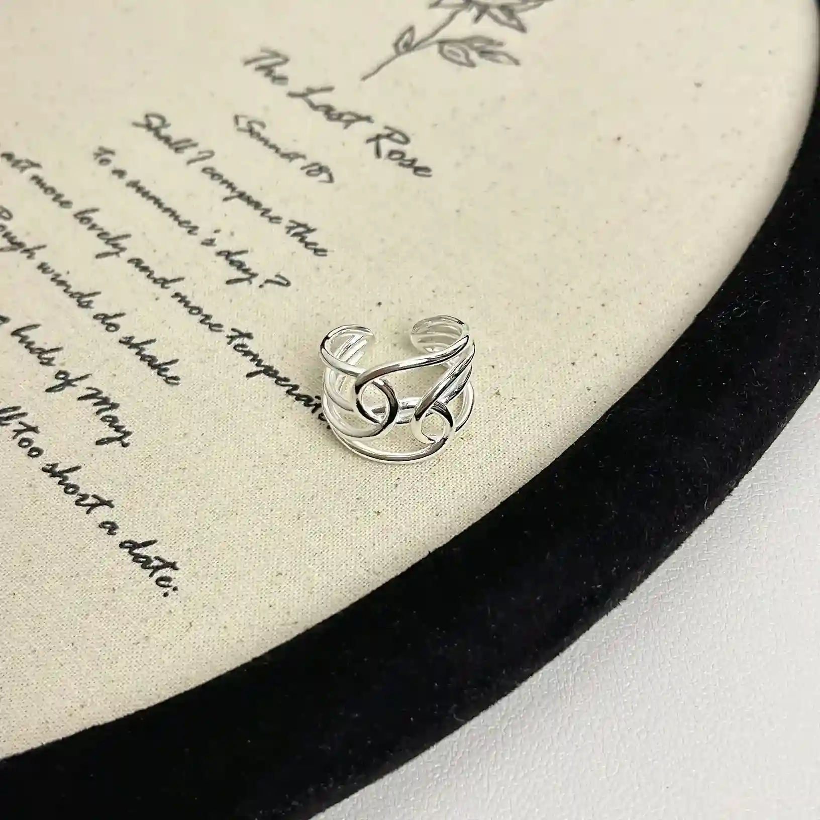 S925純銀質感線條纏繞個性戒指RBL5093 銀飾 飾品